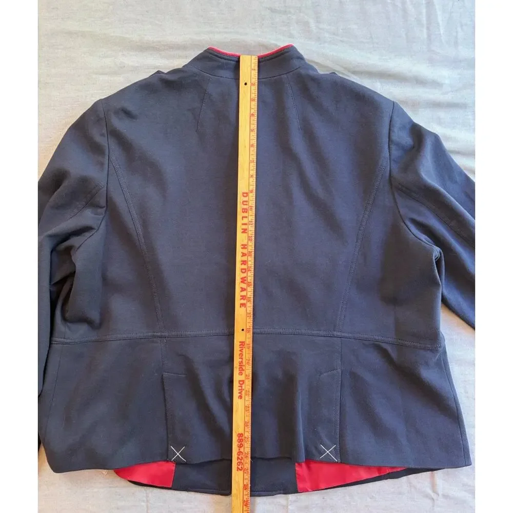 New Talbots Jacket Women's Navy With Gold Button Twill Military Blazer‎ Blue 22W